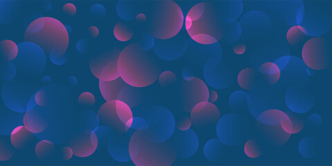 Poster - A dark blue abstract background with colorful overlapping translucent circles and gentle gradients. The design creates a visually appealing and versatile backdrop for various creative projects.