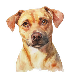 Aufkleber - Watercolor canine portrait capturing the essence of a beloved pet with artistic rendering