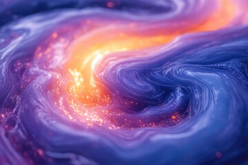 Aufkleber - Abstract swirling nebula with vibrant colors and glittering particles, cosmic energy.