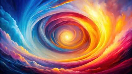 Wall Mural - Abstract Whirlwind of Vivid Hues A Celestial Swirl of Color and Light, Evoking Dreams and Imagination
