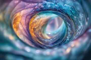 Aufkleber - Abstract swirling vortex of iridescent colors, creating a mesmerizing and ethereal visual experience.
