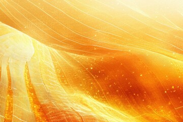 Poster - Abstract image of flowing, golden, translucent fabric with light and shadow effects.