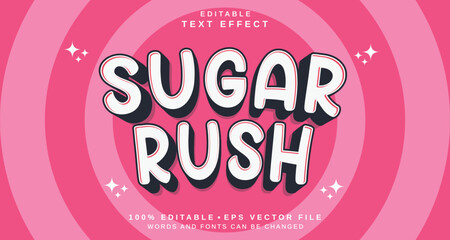 Aufkleber - Editable text style effect - Sugar Rush text style theme.