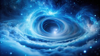 Wall Mural - Celestial Vortex A Journey Through the Cosmic Clouds and Nebulae Towards a Distant Star System