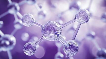 Poster - Microscopic view of a molecule's atomic structure, showcasing bonds and atoms.