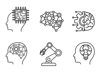 Poster - Artificial intelligence icons showcase futuristic concepts