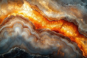 Poster - A mesmerizing image showcasing the intricate, swirling patterns and warm, earthy tones of a natural onyx stone.
