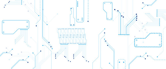 Leinwandbilder - Abstract CPU processor or semiconductor with Power icon with glowing pixels on technology circuit board.