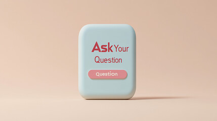 Aufkleber - 3D rendered pastel blue square button with 