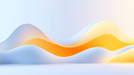 Poster - Abstract wave background with soft light blue and orange gradient.