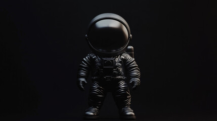 Aufkleber - Black astronaut figurine against a dark background.