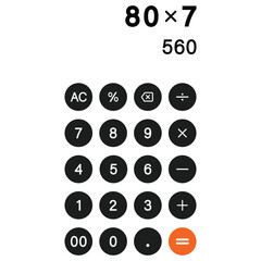 Poster - Calculator, App for Calculator with interface in smartphone. Calculator in mobile phone. Calculation icon vector. Calculator, Calculator in mobile phone. App for Calculator with  vector illustration. 