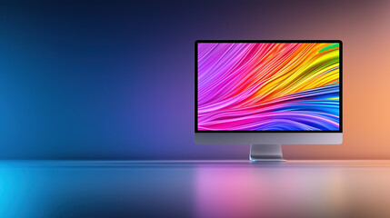 Fototapete - Vibrant computer display with a colorful abstract design