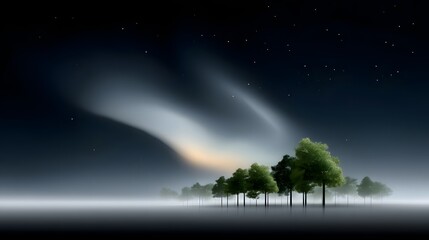 Poster - magical aurora borealis dancing across the night sky, smooth color gradient blending, breathtaking natural wonder, vibrant yet serene, astrophotography excellence, starry sky, enchanting atmosphere