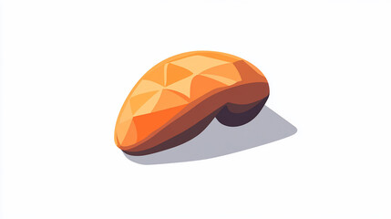 Poster - Low-poly illustration of a single mango fruit, isolated on white background.