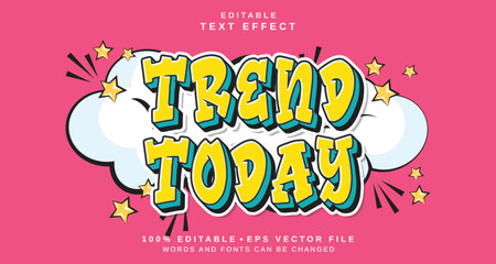 Aufkleber - Editable text style effect - Trend Today text style theme.