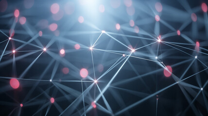 Nexus Grid: Interwoven lines and dots forming a high-tech network map