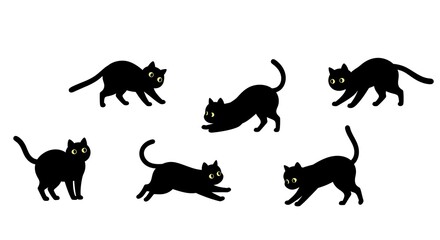  Adorable Black Cat Silhouettes in Various Poses