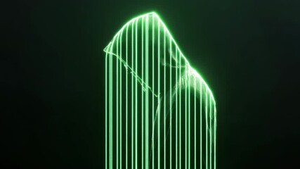 Poster - Mysterious Figure Cloaked in Digital Green Light with Data Patterns