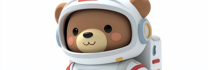 Aufkleber - Cute bear astronaut in spacesuit.