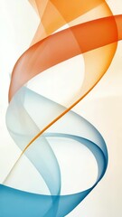 Fototapete - a blue and orange wave with a white background. the blue and orange colors create a sense of movemen