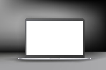 Poster - Modern notebook with white screen. 3d vector mockup