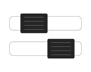 Poster - Two horizontal slider bars 2D line object. Preference toggle switch. Option selector. Settings bar. UI element. Scrollbars isolated clipart vector ink outline item. Monochrome spot illustration