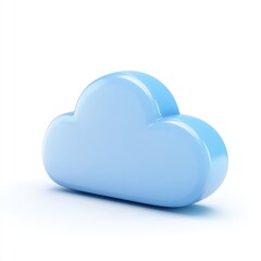 Poster - Light blue cloud icon on a plain white background.