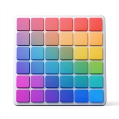 Poster - Colorful square grid of buttons displays a spectrum of hues.