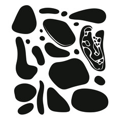 Poster - Abstract Black Organic Shapes Minimalist Vector Illustration