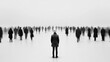 © pornsawan - Colorful silhouette pf person standing in monochrome crowd of different people,surreal unique and different concept,loneliness in society,shadow,freedom,Love,be yourself,Stand out from the crowd.