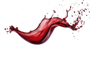 Poster - A vibrant splash of red liquid suspended midair against a stark white background creating movement
