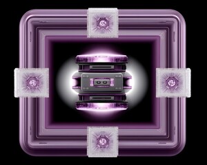 Poster - Eccentric patterns in futuristic cybernetic style, neon-lit networks of intricate lines, holographic and metallic sheen, digital circuitry aesthetics, techno-organic flow, pulsating energy, sci-fi