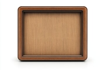 Poster - A wooden frame with a light brown panel inside on a white background with soft shadow beneath it