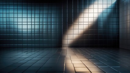 Poster - Seamless pattern and texture of a high resolution black tile wall for interior use.