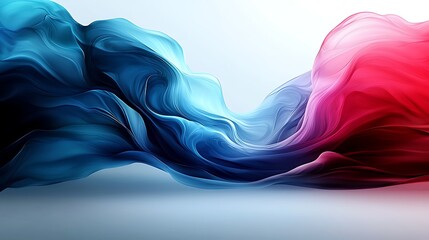 Aufkleber - Fluid Color Flow in Red and Blue Waves Abstract Background Design
