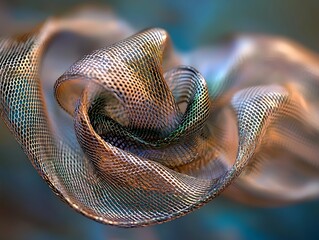 Aufkleber - Elegant Metal Mesh Fabric Swirling in Artistic Abstract Design