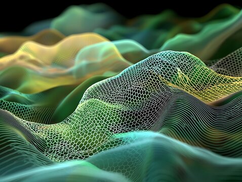 Abstract Visualization of Flowing Waves with Colorful Patterns