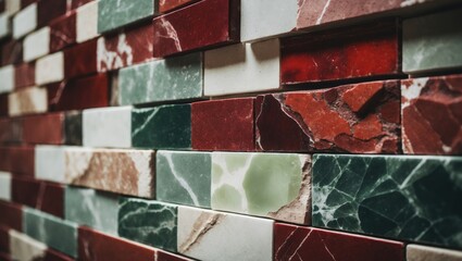 Poster - Stone wall tiles with a decorative marble texture