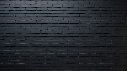 Poster - Dark room panorama featuring black brick wall textures for interiors and backdrops