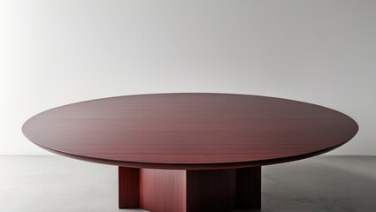 Poster - White backdrop with a long dark-brown tabletop
