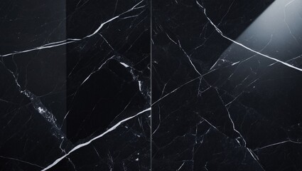 Poster - Interior decoration featuring a black marble texture background in high resolution.