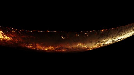 Wall Mural - Abstract crescent shape, fiery edge
