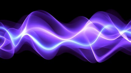 Wall Mural - Abstract flowing waves of vibrant purple and blue light