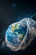 © Oksana - Global crisis highlighted by plastic pollution enveloping Earth in a striking cosmic setting