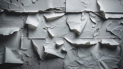 Poster - Blank placard backdrop with vintage white paper that is ripped and crumpled