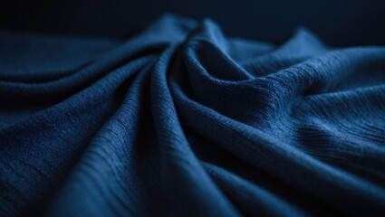 Aufkleber - Cloth backdrop made of soft navy fabric.