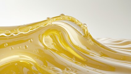 Poster - Orange juice set against a backdrop. Healthy fresh drink with abstract natural waves. Close-up angle.