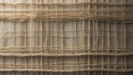 Aufkleber - Wicker background of jute - organic wallpaper featuring sisal texture and natural straw pattern.
