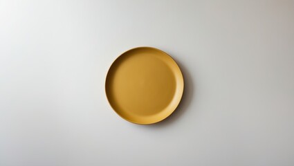 Poster - Isolated orange ceramic plate on a white surface